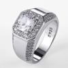 Luxury Sterling Silver Men AAA Crystal Zircon Stone Wedding Ring Brilliant Noble Engagement Engage Party Plata Rings Stamp