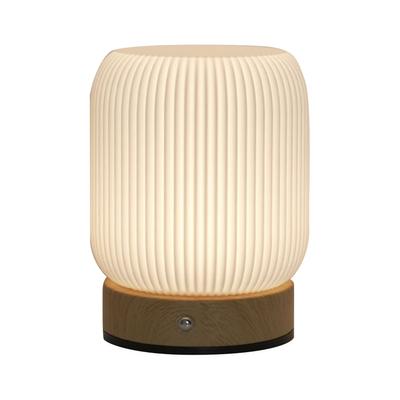 Lampka Nocna Dotykowa z Efektem Drewna Lampa Stołowa do Sypialni Lampa Nocna z Wbudowanym