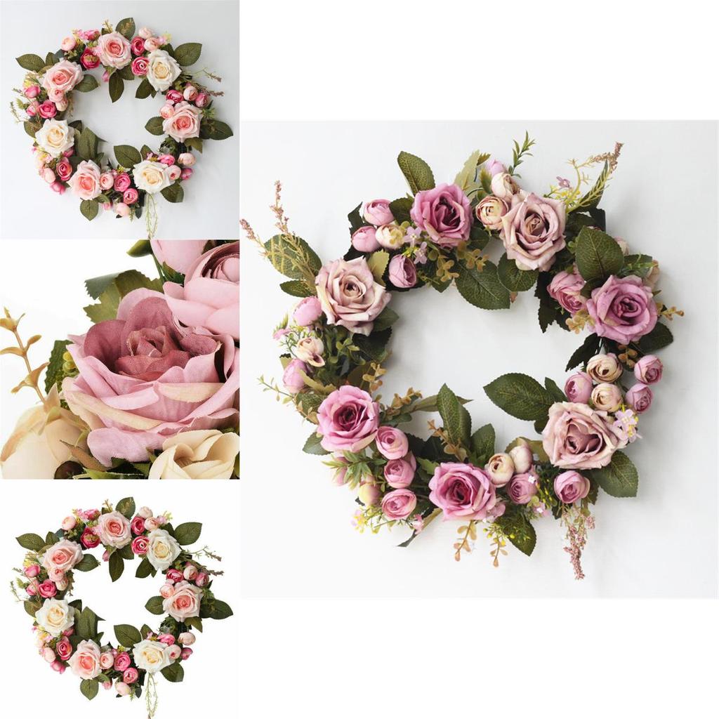 Elegant Peony Rose Flower Wreath For Stylish Wedding And Home Door Decor