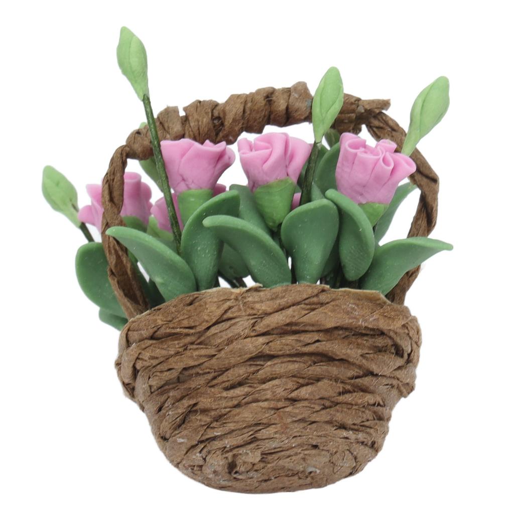 Miniature Flowers Exquisite Exterior Vivid Design Fine Workmanship Miniature Dollhouse Plants