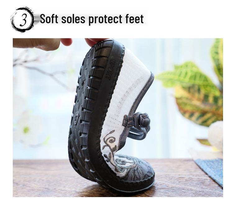 Women's Embroidered Mesh Slip-Ons - Stylish, Versatile, Non-Slip Shoes for All Ages