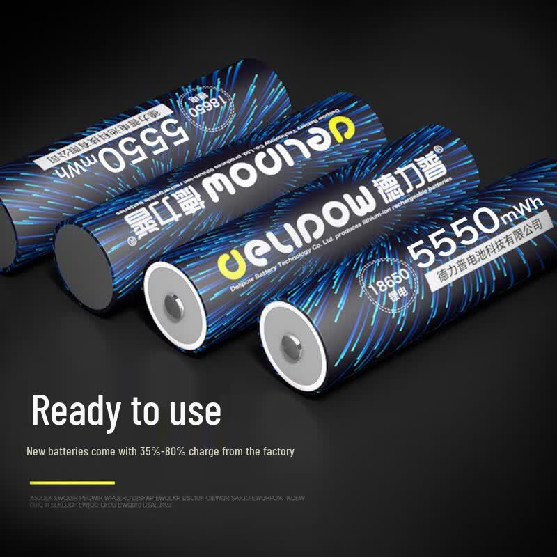 Delipow 18650 3.7V-4.2V Rechargeable Li-ion Battery for Flashlights CN plug (adapter included)