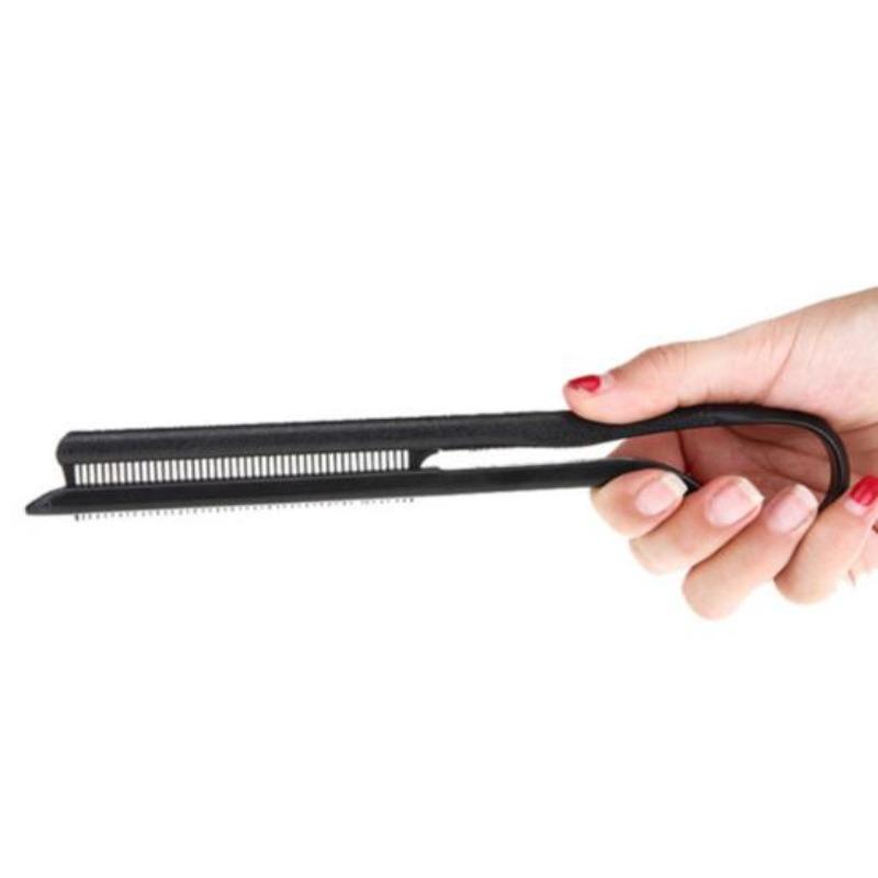 Hair Comb V Shape Clip-Type Multi-purpose Comfortable Grip Anti-slip Hair Straighten Reusable Salon Comb Hold Tongs Hair Styling Tools for Barber Shop