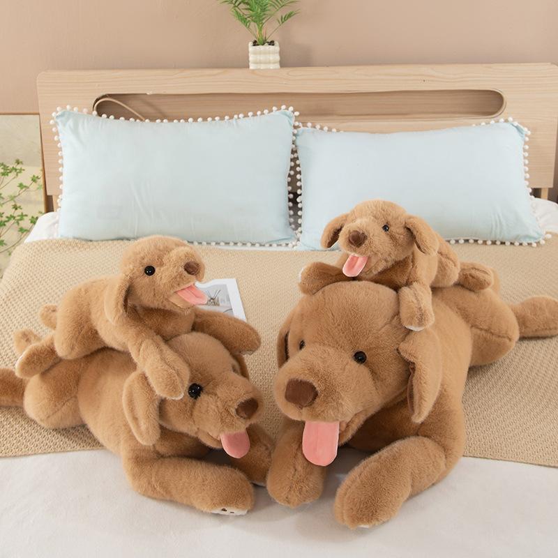 New Labrador plush toy cute puppy tongue sticking out children's pillow doll sofa ornament dog doll