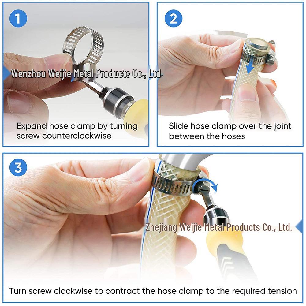 40-Piece 201 Stainless Steel Heavy-Duty American-Style Hose Clamp Kit