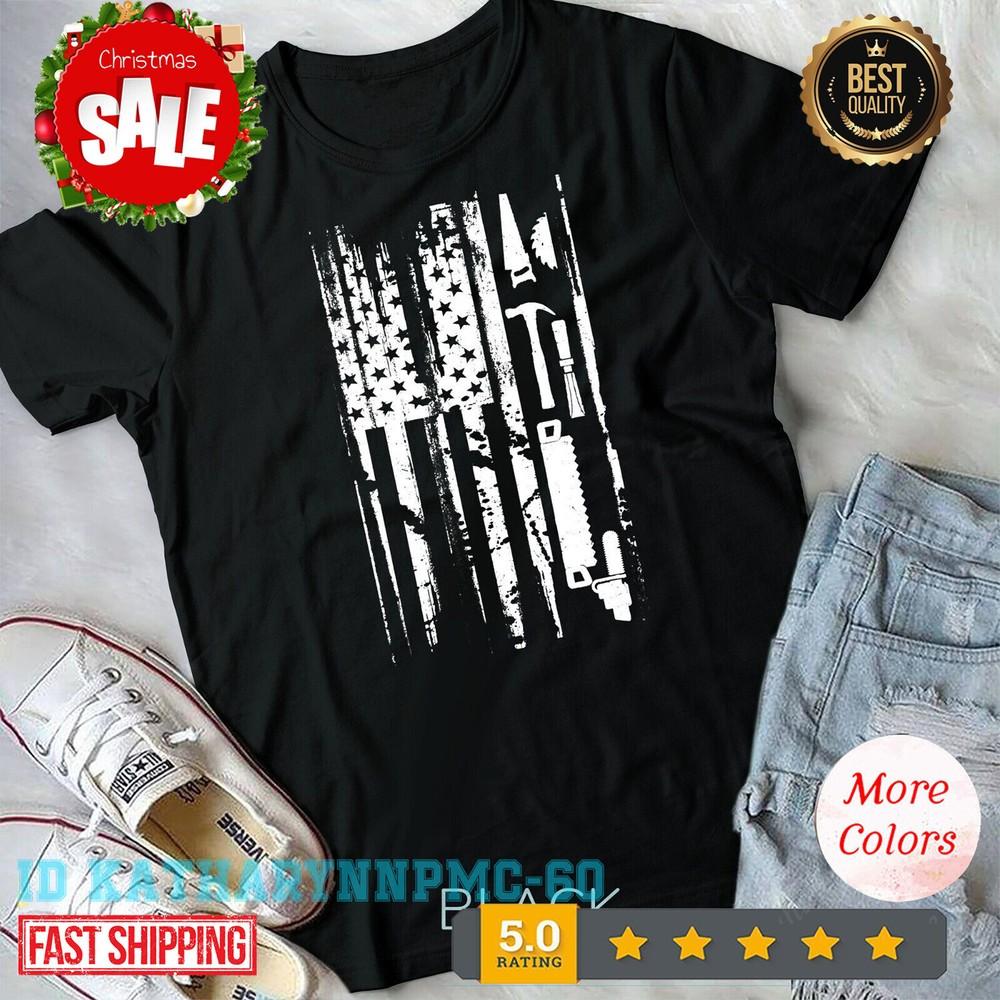 2025/American Flag Woodworking Gift Carpenter Wood Working Unisex T-shirt. Unisex T-Shirt XXL