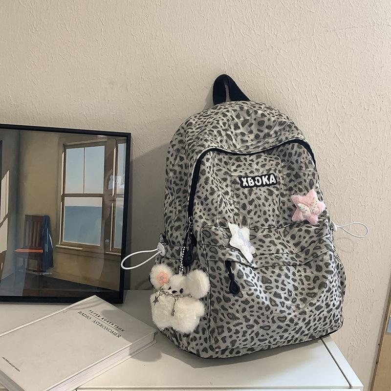 Schultasche neu hochwertig japanisch ins frisch und süß Leopardenmuster Mini-Rucksack Oberschüler Rucksack mit großer Kapazität