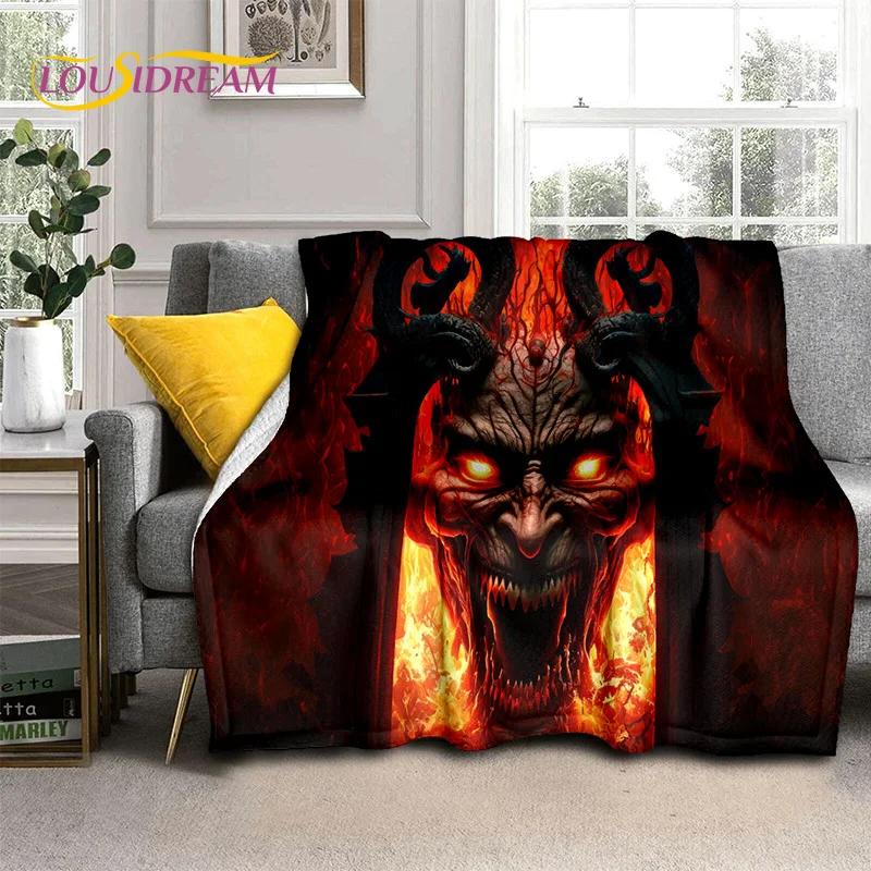 Gothic Horror Monsters Demon Ghost Soft Flannel Blanket for Beds Bedroom Sofa Picnic,Throw Blanket for Cover Outdoor Leisure Nap