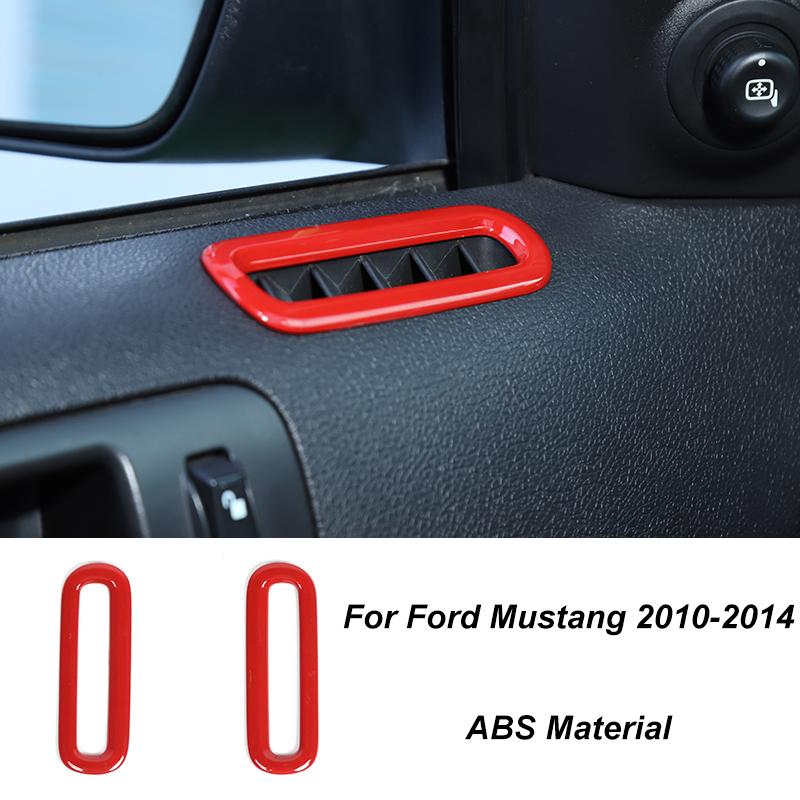 TESIN Car Red Interior Decoration Cover Stickers For Ford Mustang 2009 2010 2011 2012 2013 2014 Exterior Accessories Car