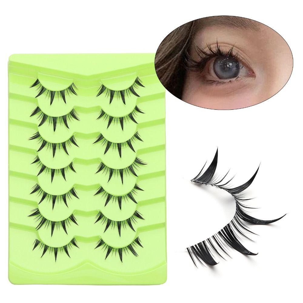 

7 Pairs Dramatic False Eyelashes Japanese Cosplay Wet Spiky Lashes for Women Girls 02