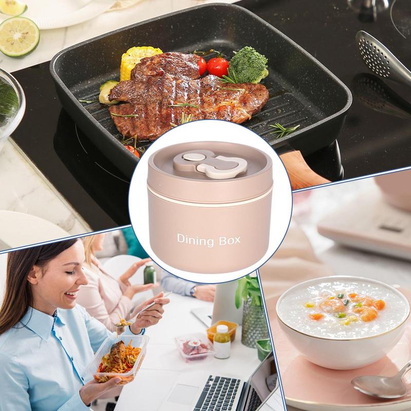 Thermal Containers For Hot Food Hot Soup Jar With Spoon Leakproof Lunch Box Large Capacity Snack Container With Handle For