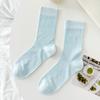 Ballet Solid Color Socks, Women's Combed Cotton Spring and Summer Boneless Thin Pile Socks, Sweet Dopamine Mid-calf Socks