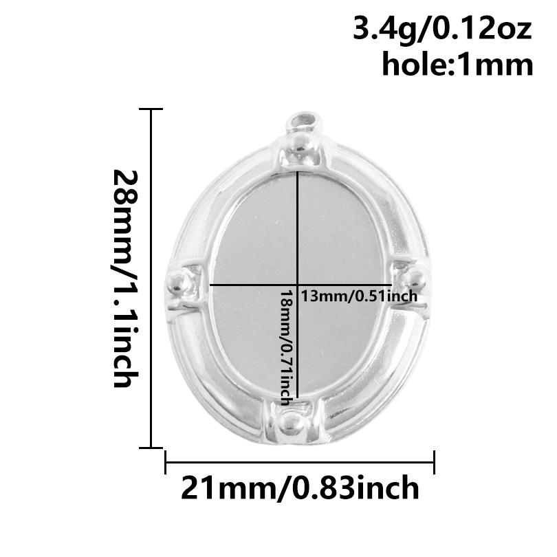6 Stück Nicht verblassend Oval Quadrat Herz Anhänger Leere Tablett Basis Fassungen DIY Schmuckherstellung Zubehör Edelstahl Anhänger Charm Großhandel