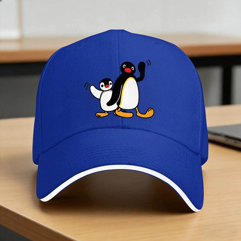 Cute Pingu and Pinga Sun Baseball Cap Spring FeUnisex Unisex Print Hip Hop Hats Sunscreen Vintage Outdoor Sports Snapback Cap