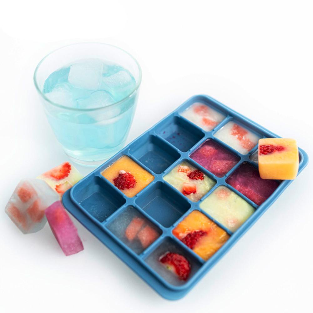 15 Grids Diy Ice Cube Mold Silicone Tray Cream Maker Kitchen Supplies