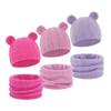 Reversible Infant Winter Hat Neck Warmer Combo Stretchy Cotton Blend 2 in 1 Baby Beanies Scarf Set for 8 to 36 Month Olds