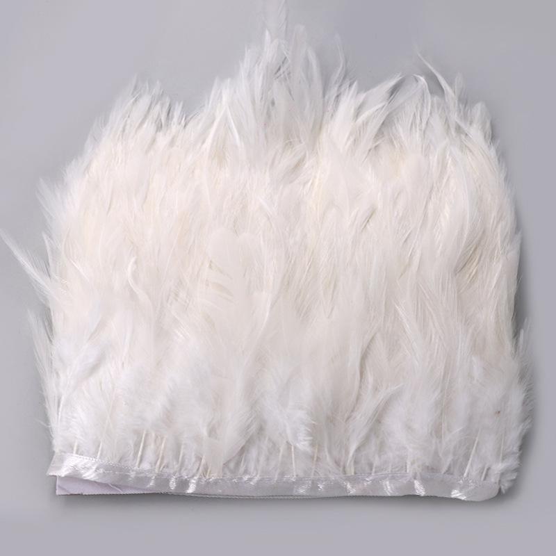 Sharp Chicken Feather Trim Fabric: White & Colored Strips, Hot Selling Cross-Border Fabric Tape.