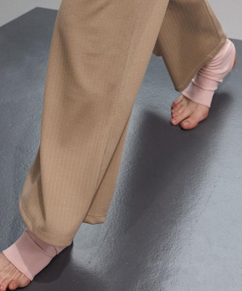 Debiweeo Noah Elastic Waist Wide Pants Devi-B0087-Deep Beige
