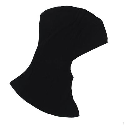 2/Set Modal Muslimischer Hijab Kappe Damen Kopfbedeckung Untertuch Weiß & Schwarz