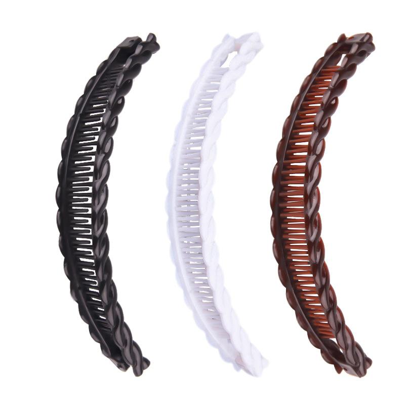 Banana Hair Clip 3 Pieces,Banana Clip For Thin To Thick Hair,Ponytail Holder Clips,Classic Fishtail Combs Tool For Women & Girl