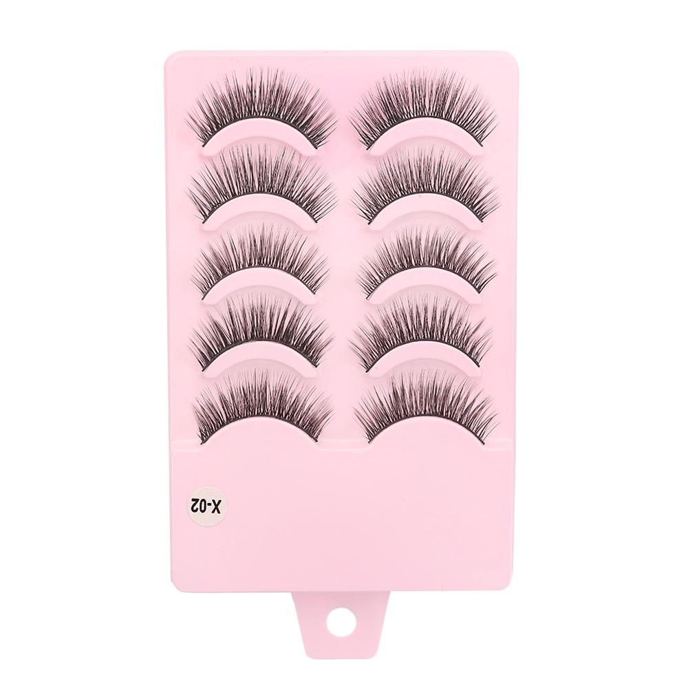 5 Pairs Flared Manga Lashes Wispy Faux Mink Lashes Hot Wet Eyelash Eye Makeup