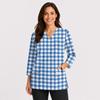 Women's V-Neck Scrub Top with Pockets and Side Slits, 3/4 Sleeve Uniform Work Top