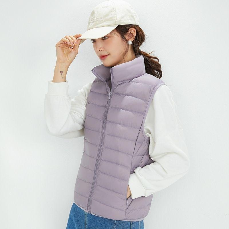 Autumn and Winter New Light Down Jacket Women's Casual Down Vest Fashion Vest Stand-up Collar Vest Thin Vest Jacket