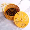 Iron Repellent Incense Coil Holder with Lid Handle Heavy Duty Metal Hollow Incense Burner Portable Desktop Ash Catcher Box Christmas Gift