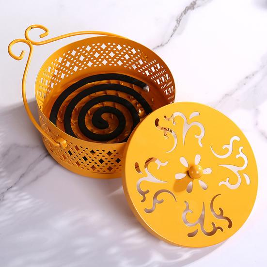 

Держатель для благовоний с защитой от железа и ручкой-крышкой, прочная металлическая полая курильница, переносной настольный зольник, рождественский подарок