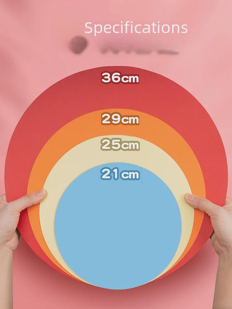 Yuanhao Double-Sided White and Black Cardstock: 21/25/29/36CM Circular Craft Paper for Painting and Handmade Projects.