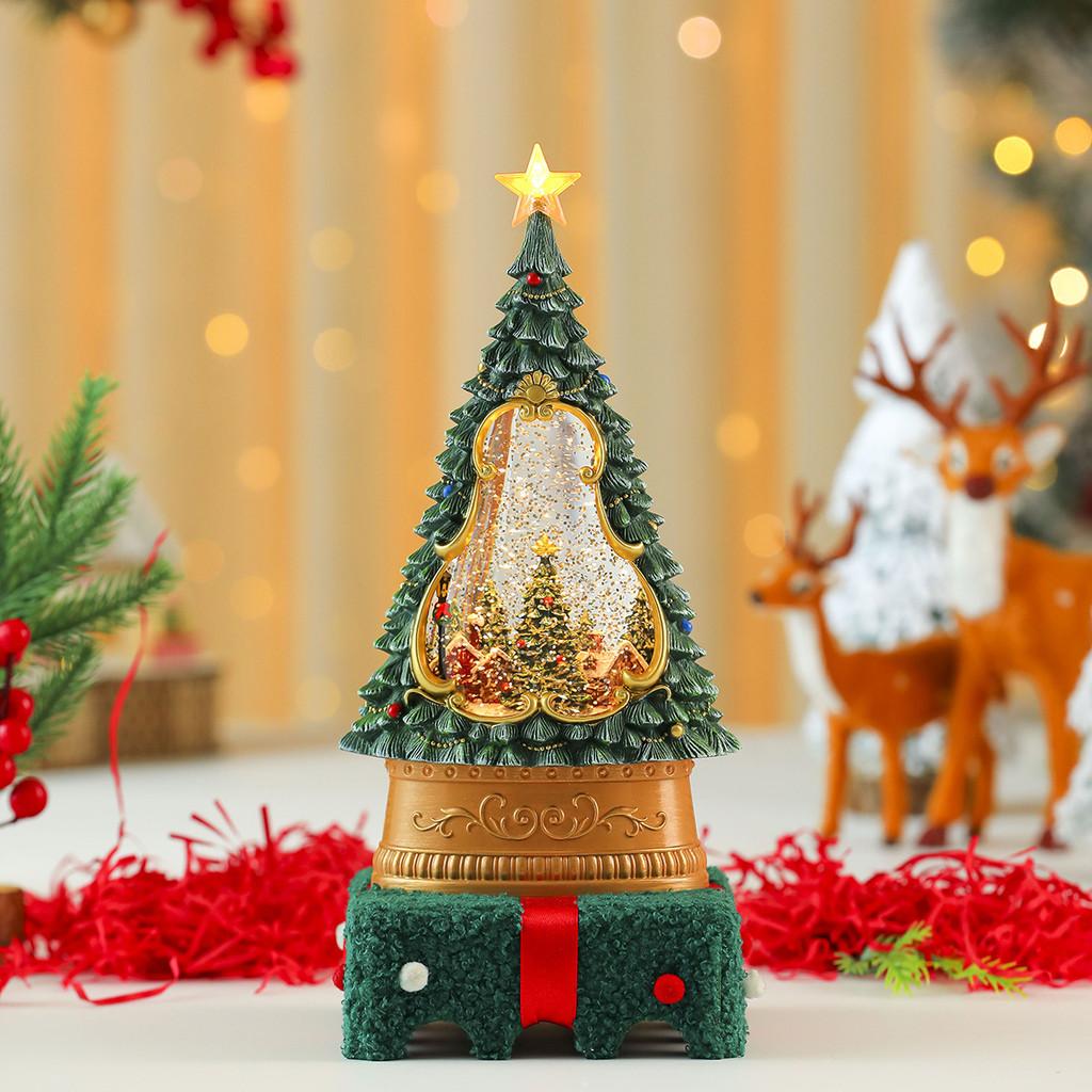 Ornament Christmas Tree With Lights Music And Snow Effect Holiday Decor Gift