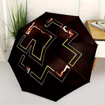 Flaming Maze Neon Sign Wall StickerUmbrella, Portable 3-Fold Compact Umbrella for Men & Women Gift