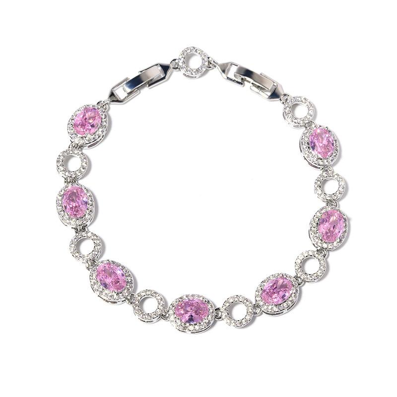 Popular Jewelry Accessories Color Zircon Jewelry Bracelet Brass Electroplated Platinum Jewelry