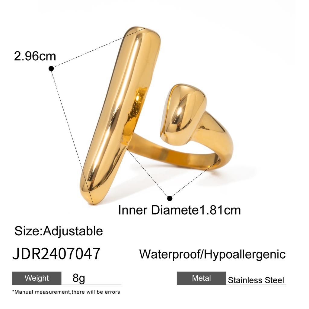 Uworld Minimalist 316L Stainless Steel INS Ring High Quality Waterproof Charm Metal Gold Silver Color Fashion Finger Jewelry