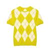 2025 Spring/Summer Women's Slim-Fit Diamond Pattern Knit Top