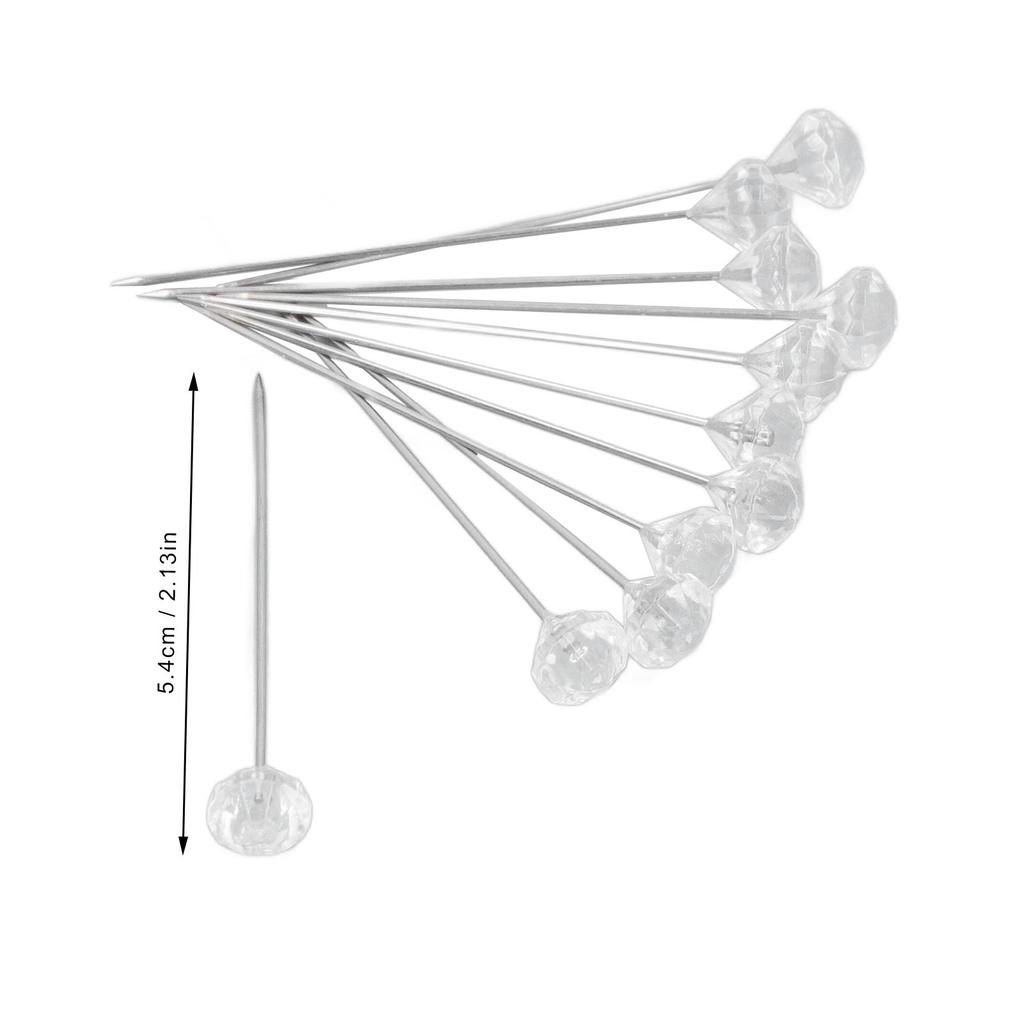 50 Pcs Rhinestones Pin Exquisite Elegant Corsage Boutonniere Pins for Wedding Bouquet Art Design