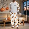 Men's Halloween Pajama Set with Raglan Long Sleeve Top, Pockets and Elastic Waist Pants - Loose Fit 2-Piece Sleepwear