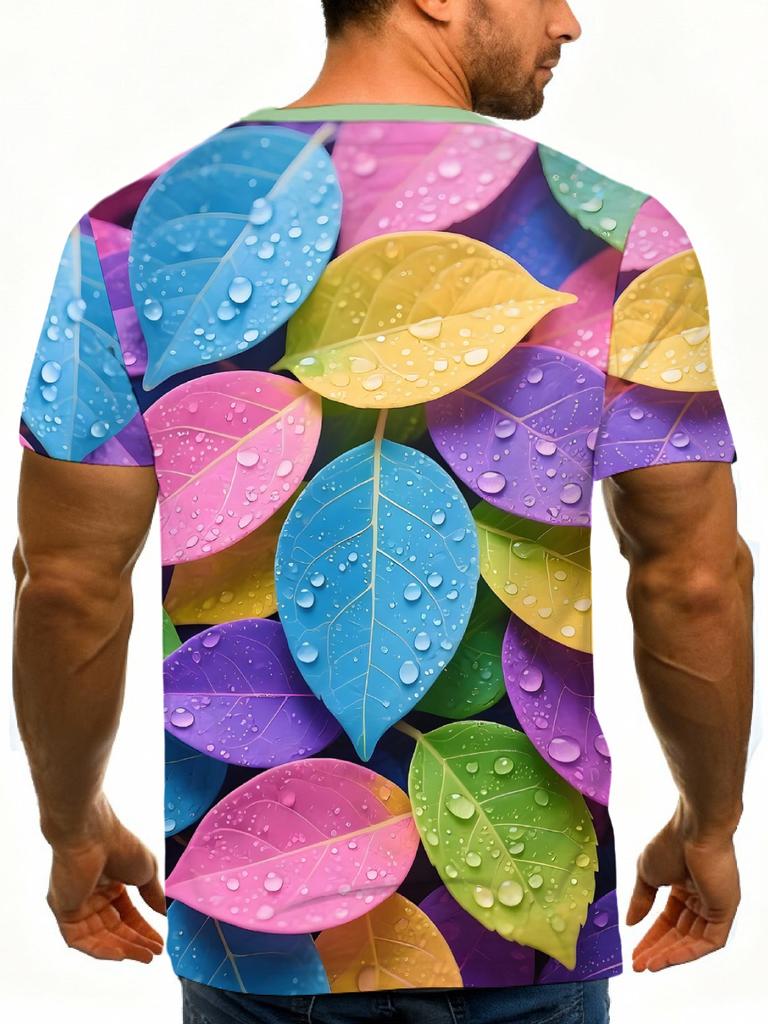 Digital Printing Men'S Casual Sports Short Sleeve Shirt for Summer Home, Outdoor, Casual Personalized Fashion Match