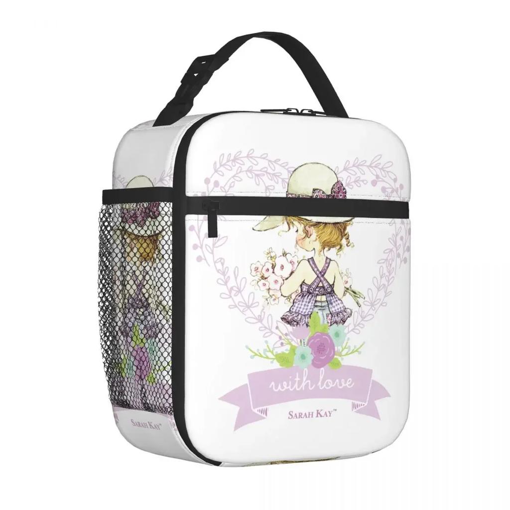 Sarah Kay Girl Country Life Cartoon Thermal Insulated Lunch Bag School Reusable Bento Box Cooler Thermal Food Box