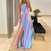 LYRIA Dress Women Spring/summer Off Shoulder Hollow-out Printing Split Fashionable Dresses Casual Vestidos