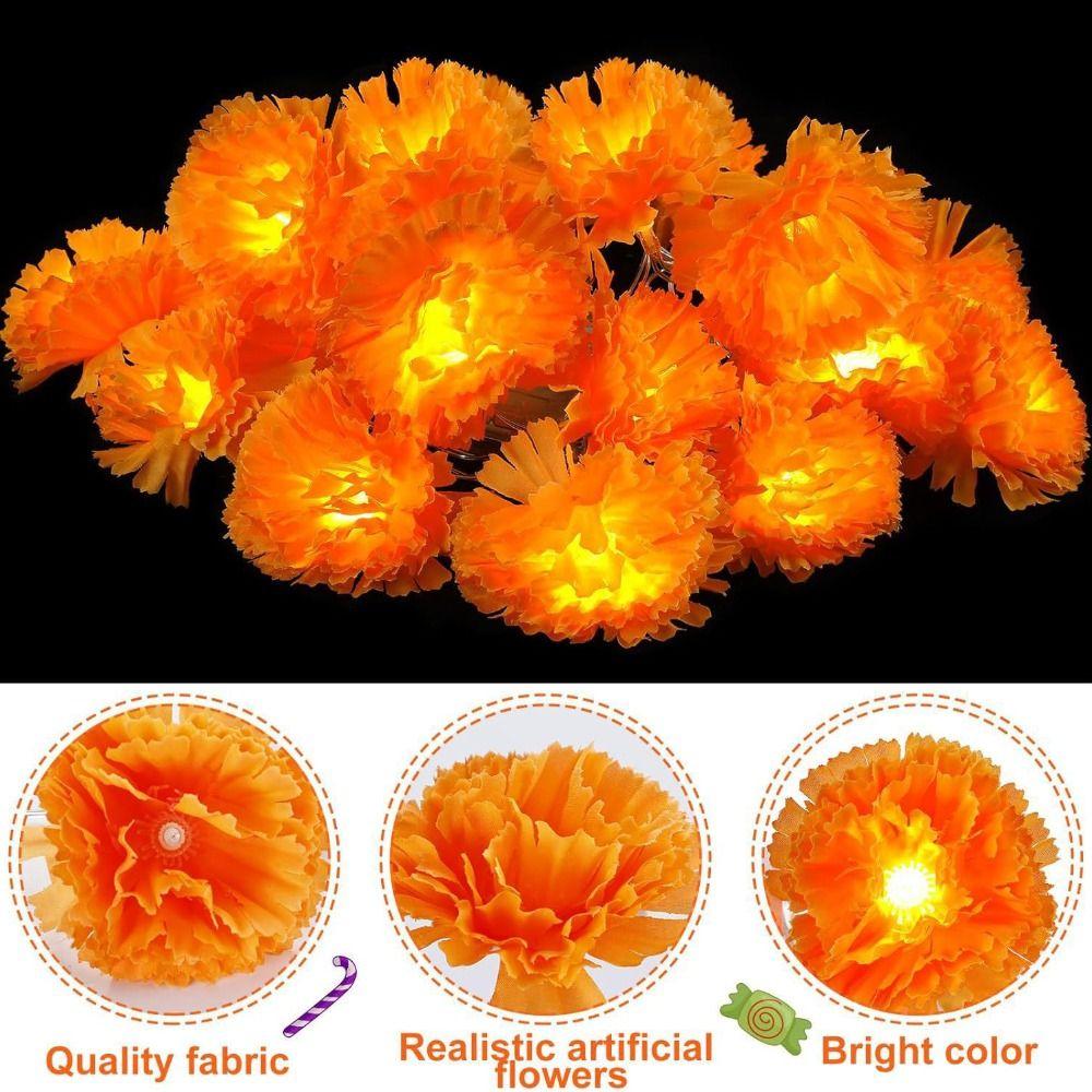 Orange Marigold Garland Lights String Lights for 10LED/30LED Thanksgiving