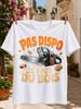 Pas Dispo Je Fais Du Bois Chainsaw Graphic French Woodcutting Humorlogs Sawdust And Bold Orange Unisex All TShirt