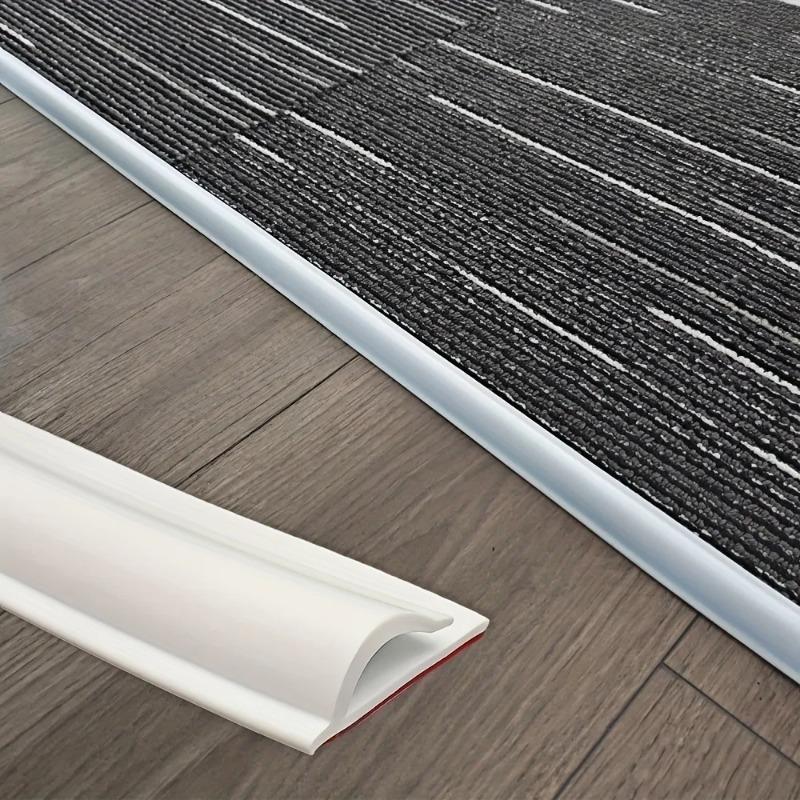 

1PC 2m/78.74inch PVC Carpet Edge Trim Strip Cuttable Flexible Floor Transition Strip Safe Waterproof Rug Edge Protector Doorway 2m білий