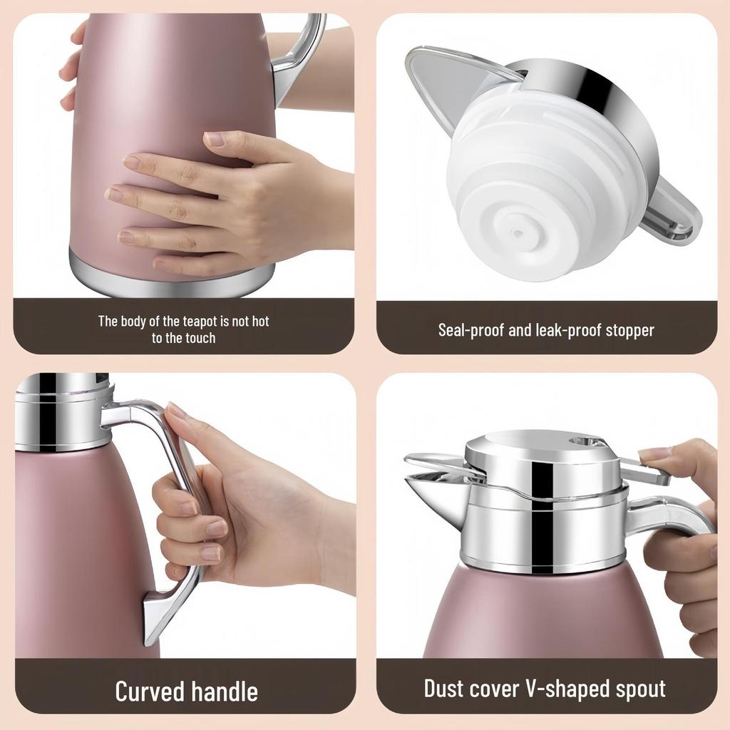 304 Stainless Steel Anti-Scald Insulated Kettle - Double-Layer Hot Water Bottle for Home & Commercial Use