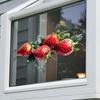 Yousheng Strawberry Window Cling Watercolor Fruits Static Glass Decals Reusable Waterproof Sticker for Bathroom Kitchen Home Glass Window