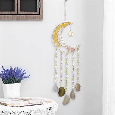 Achat Wandbehang Farbige Edelsteine Traumfänger Heimdeko Zimmer Fenster Garten Windspiele Traumfänger Edelstein Wand D
