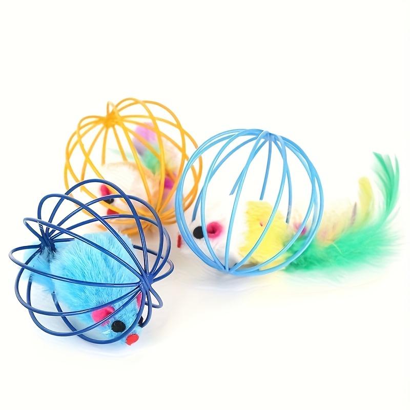 Interactive Cat Toy with Moving Mice - Durable Fabric, Artificial Feathers,Medium Breed Recommended, Playful Cat Toy|Colorful Cat Toy