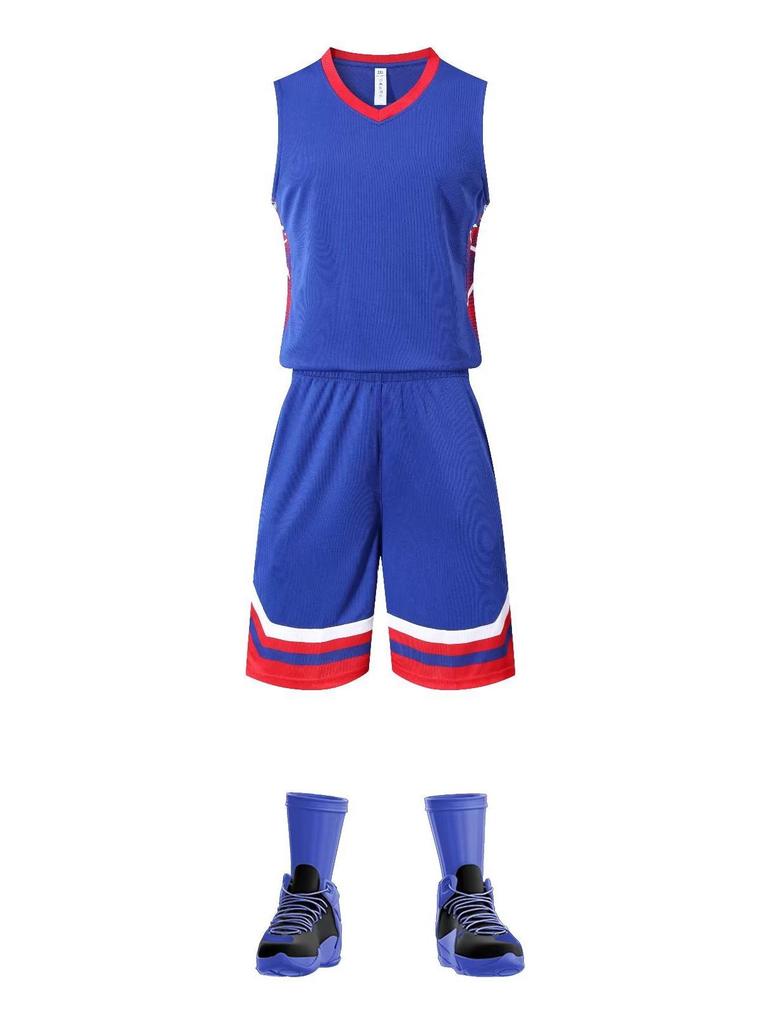 Summer College Student Tank & Short Sleeve Basketball Uniform for Outdoor Training and Fitness