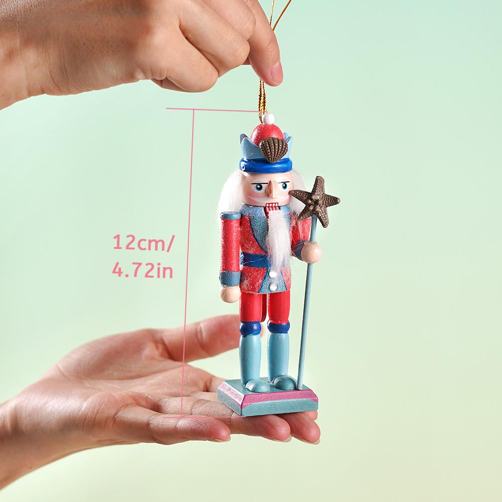 3pcs 12cm Macaron Nutcracker Pendant Exquisite Handicraft Puppet Christmas Tree Decoration Pendant Xmas Applicable Hangings Gift