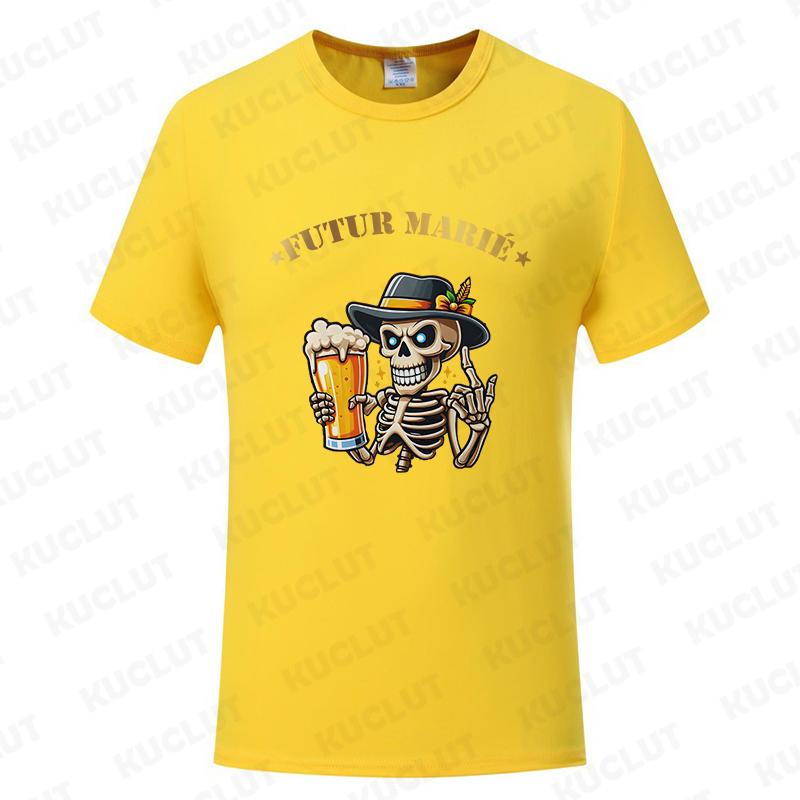Französisches Herren Evg Future Groom Man T-Shirt Freund Single Abschied Junggesellenabschied T-Shirt Team Verheiratet Bräutigam Kurzarm T-Shirts